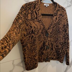 Madewell Brown and Black Patterned Cardigan